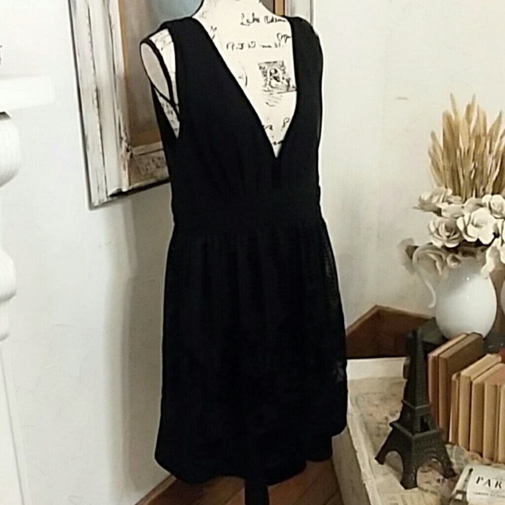 H&M Evening Cocktail Dress Chiffon/Velvet Sz 14